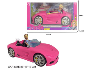 Mamido Panenka Sasha 29 cm, Autíčko Cabriolet růžové MT1612