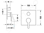 DURAVIT - C.1 Sprchová baterie pod omítku, pro 2 spotřebiče, matná černá C14210011046