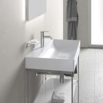 DURAVIT - DuraSquare Umyvadlo 80x47 cm, bez přepadu, s otvorem pro baterii, DuraCeram, bílá 2353800041