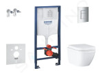 GROHE Solido Set předstěnové instalace, klozetu sedátka Ceramic, softclose, tlačítko Even, chrom