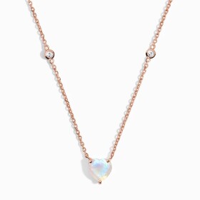 Royal Fashion náhrdelník 14k zlato Vermeil GU-DR23100N-ROSEGOLD-MOONSTONE-TOPAZ