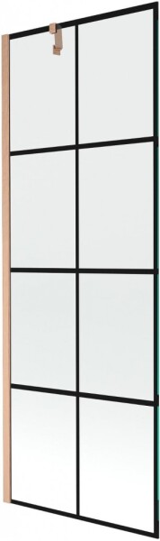 MEXEN/S - Next vanová zástěna FIX 70 x 150, černá vzor, měď kartáčovaná - 895-070-000-00-70-77 895-070-000-00-77-65