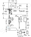 GROHE - Euroeco Cosmopolitan E Bluetooth Elektronická umyvadlová baterie bez směšování, chrom 36409000