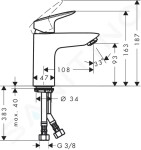 HANSGROHE - Logis Umyvadlová baterie s výpustí Push-Open, chrom 71107000