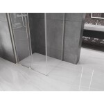 MEXEN/S - Velar sprchový kout, posuvné dveře 90 x 85, transparent, nikl kartáčovaná 871-090-085-01-97