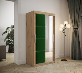 Šatní skříň Abi Tapi Barva korpusu: Dub artisan, Rozměry: 100 cm, Dveře: Manila 35