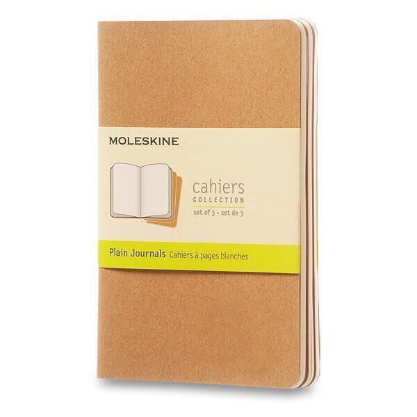 Sešity Moleskine Cahier, S, čisté, 3 ks - karton