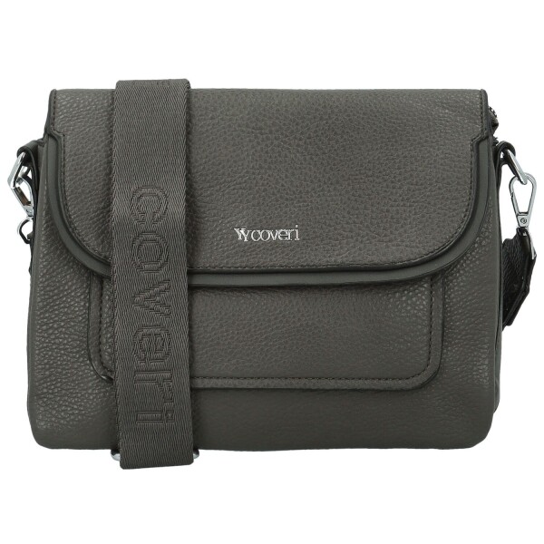 Trendy dámská koženková crossbody kabelka Coveri Longina, tmavě šedá