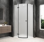 POLYSAN - GLOBE GUN METAL čtvrtkruhový sprchový kout 1000x800, matné sklo, levé GB2180MLGM