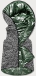 Zelená dámská rozšířená oboustranná vesta (B8006-10) Barva: odcienie zieleni, Velikost: