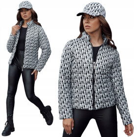 Dámská přechodová bunda se kšiltovkou TY4505 černo-bílá - FashionStreet XXL
