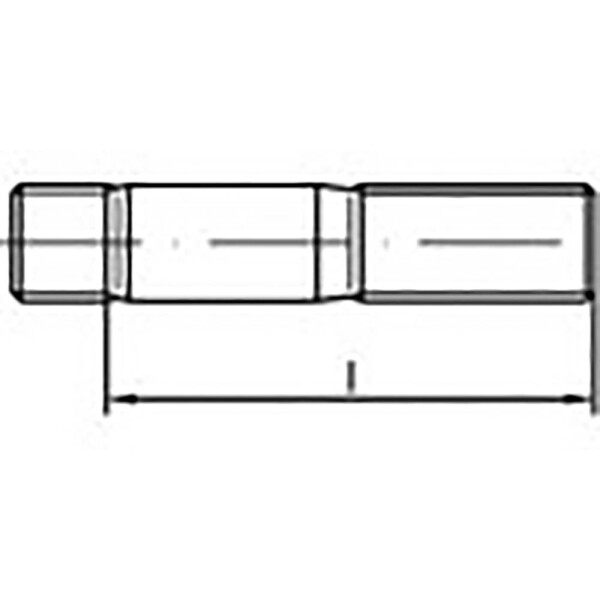 TOOLCRAFT TO-6861318 šrouby závrtné M10 75 mm DIN 938 Ušlechtilá ocel V4A A4 25 ks