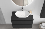 CERANO - Koupelnová skříňka Carole - černá matná + deska pod umyvadlo Navira Pro - 36 mm - 70x51,6x46 CER-668297