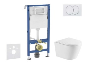 GEBERIT - Duofix Set předstěnové instalace, klozetu Nefia a sedátka softclose, tlačítko Delta, bílá SANI11CA31113