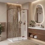 REA - Sprchový kout Bruno 120x90 Brush Copper REA-K3605