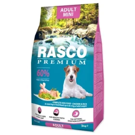 Rasco Premium Adult Mini kuře s rýží 3kg / Granule pro dospělé psy (1704-10314)
