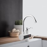 Erga Hiteo, LCD elektrický průtokový okamžitý ohřívač vody 3600W, chromová-bílá, ERG-YKA-BZ.HITEO