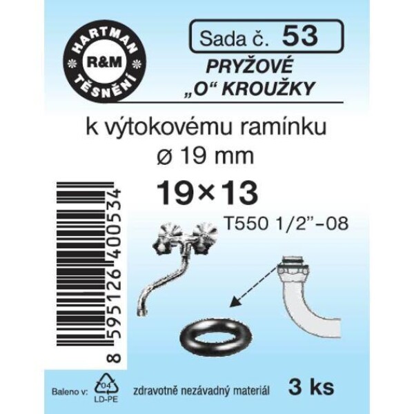 Sada "O" kr. k výtok.raménku - 19x13 - 3x5