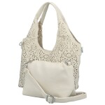 Stylový dámský koženkový set kabelek Ambrózia, krémová