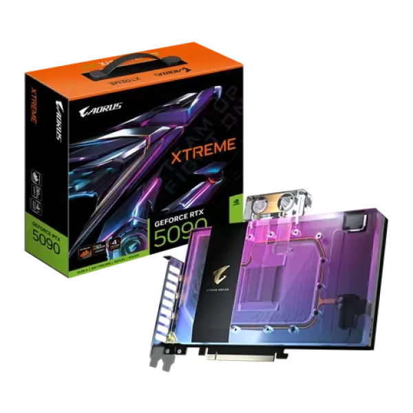 GIGABYTE AORUS GeForce RTX 5090 XTREME WATERFORCE WB 32GB / 2655MHz / 32GB GDDR7 / 512-bit / 1x HDMI + 3x DP / 1000W (16 (GV-N5090AORUSX WB-32GD)