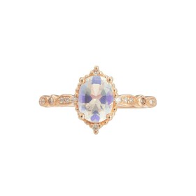 Emporial prsten 14k zlato Vermeil GU-DR190780R-ROSEGOLD-MOONSTONE-ZIRCON Velikost: 7 (EU: 54-56)