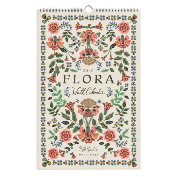 Rifle Paper Co. Nástěnný kalendář Flora 2026, multi barva, papír
