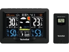 TechniSat iMETEO X1 černá / Meteorologická stanice / velký barevný LCD displej / teplota / tlak / vlhkost / 4x AA (MET01E)