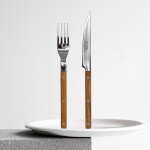 SABRE PARIS 4-dílná sada příborů Bistrot Brillant – Teak, přírodní barva, kov