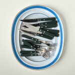 Nicolas Vahé Sada příborů z nerezové oceli Steak Green – set 8 ks, zelená barva, dřevo, kov