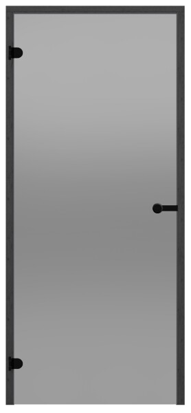 Dveře do sauny HARVIA 8x19, šedé 790x1890 mm, borovice, černý rám CD81902BLL