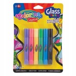 Barvy na sklo vitrážové 6×10,5 ml + fólie – glass paints stained glass dekorace na okno zrcadlo šablona motivy vitráž kontura sloupnutí z fólie nalepení