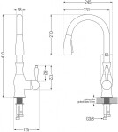 MEXEN/S - Gaspar granitový dřez 1.5 s odkapávačem včetně baterie Savita, černá/stříbrná 6507-73-672601-50