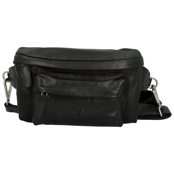 Moderní dámská kožená kabelko-ledvinka GW Jenifer, černá