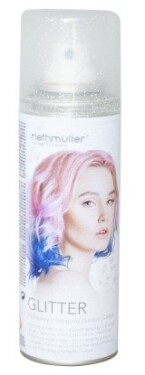 Barva na vlasy stříbrná třpytivá 100 ml sprej Barva na vlasy stříbrná třpytivá 100 ml sprej