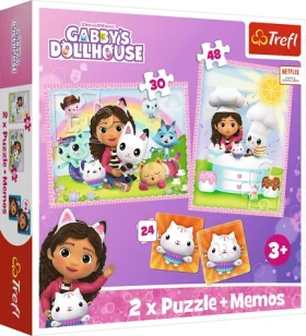 Trefl - Puzzle - Sada 3v1 Gábinin kouzelný domek