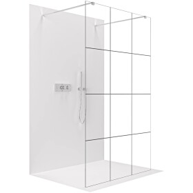 CERANO Sprchová zástěna Walk-in Onyx Duo L/P - 8 mm - hranatá vzpěra - chrom, industriální sklo - 140x200 cm
