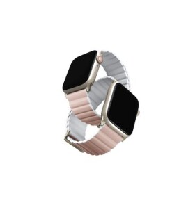 UNIQ Revix Premium Edition Reversible Magnetic řemínek pro Apple Watch 41 40 38 mm - BLUSH (růžová bílá) (8886463684276)