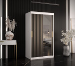 Šatní skříň Abi Riflo Wave 2 Barva korpusu: Černá, Rozměry: 120 cm, Dveře: Černá se zrcadlem
