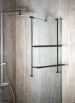 SAPHO - Závěsný držák ručníků na sprchovou zástěnu 600x730x125, černá mat 1301-09B