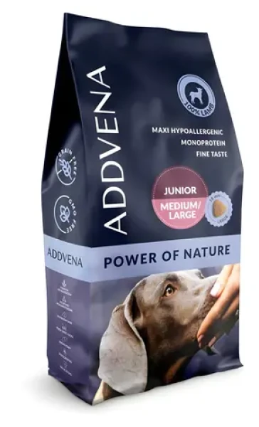 ADDVENA Power of Nature Junior jehněčí 10 kg / Granule pro psy / střední a velká plemena / monoprotein / bez obilovin