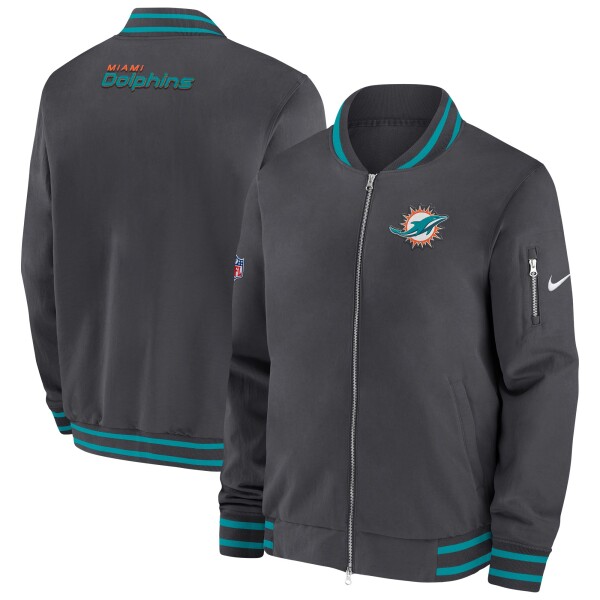 Nike Pánská bunda Miami Dolphins NFL Sideline Coach Bomber Velikost: L