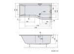 POLYSAN - VERSYS R asymetrická vana 170x84x70x47cm, bílá 70611