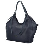 Módní dámská koženková kabelka na rameno Coveri Kayra, tmavě modrá