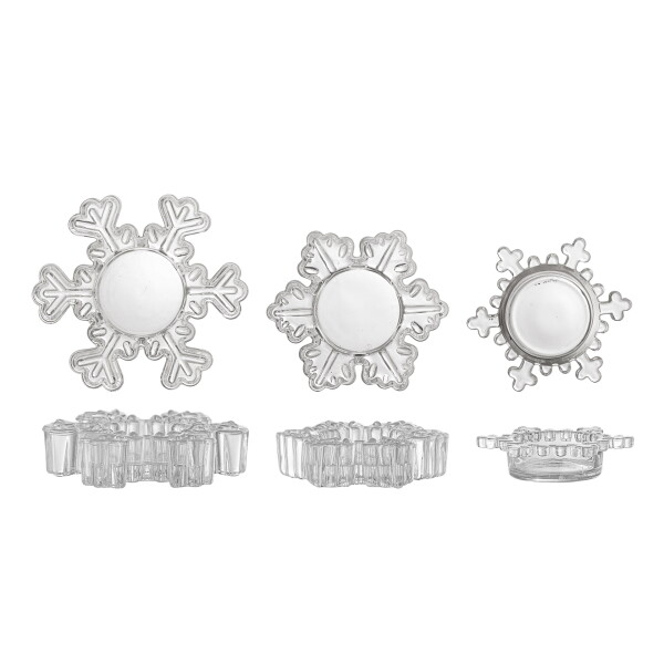 Bloomingville Skleněný svícen na čajovou svíčku Dania Clear – set 3 ks, čirá barva, sklo