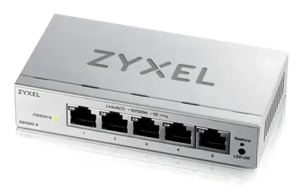 ZyXEL GS1200-5V3 šedá / Switch / Desktop / 5x GLAN / Managed L2 / Fanless (GS1200-5V3-EU0101F)