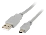 Lanberg USB Mini (M) - USB-A (M) šedá / Kabel USB 2.0 / 1,8 m (CA-USBK-10CC-0018-S)