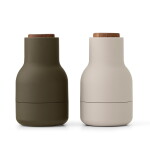 Audo Copenhagen Mlýnek na sůl a pepř Bottle Hunting Green/Beige Walnut Small – set 2 ks, zelená barva, béžová barva, kov, plast, keramika