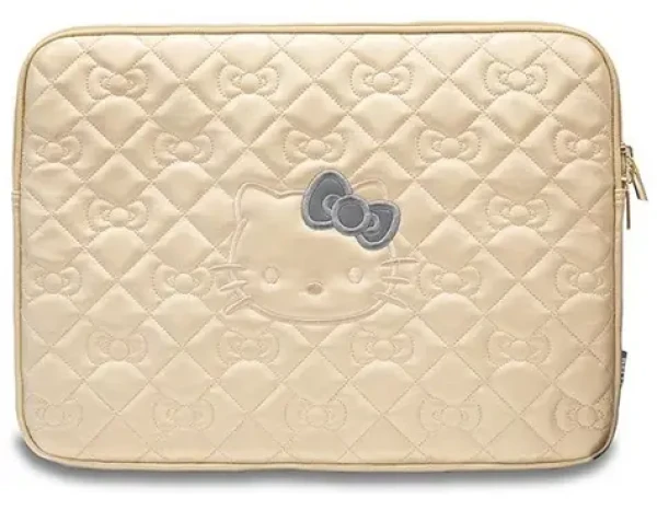 Hello Kitty PU Quilted Bows zlatá / Pouzdro na notebook / 14" (HKCSZPEKHBPD)