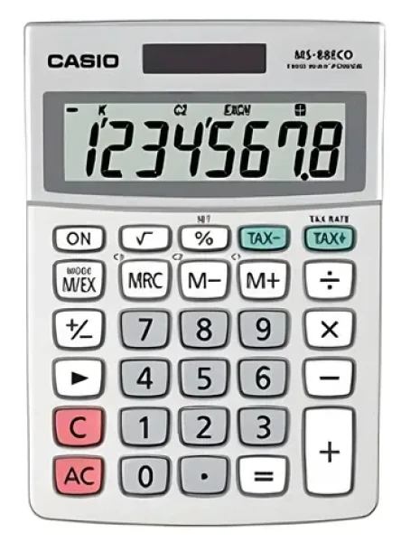 Casio MS-88 ECO / Stolní kalkulačka / 8místný displej / solární a bateriové napájení / recyklovaný plast (MS-88ECO)