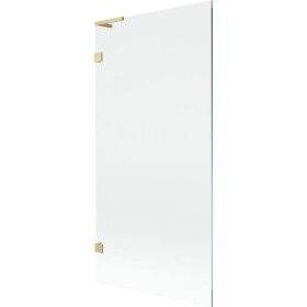 MEXEN/S - Lunar L vanová zástěna FIX 90 x 150, transparent, zlatá kartáčovaná 897L-090-000-55-00